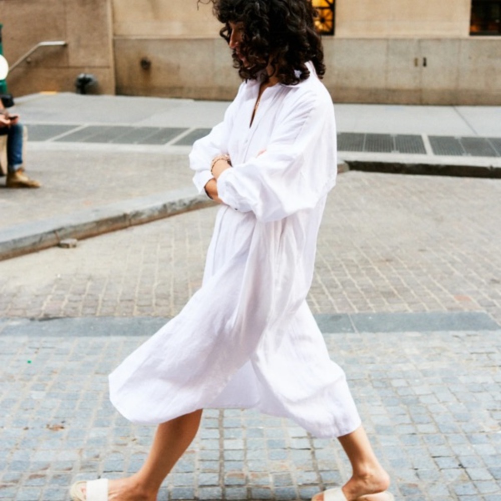 Mamene Florence shirt dress white size 2 (Medium/Large) NWT $298 - Picture 4 of 6